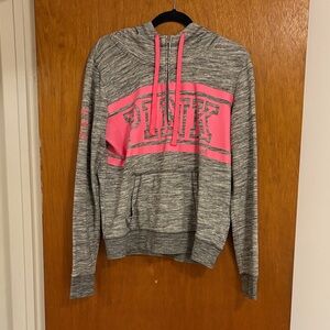 PINK Victoria's Secret Gray and Pink Hoodie
